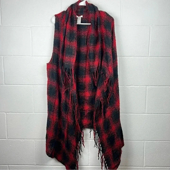 ☀️ Plaid Open‎ Front Vest by Maurice’s, One Size - Picture 1 of 9